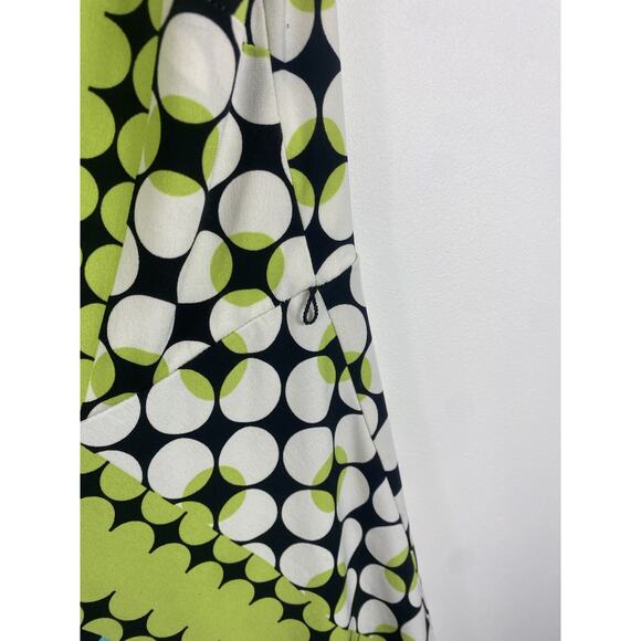 Maggy London Abstract Artsy Midi Dress Liquid Knit Green Blue Fairy Y2K Spring - Picture 6 of 10